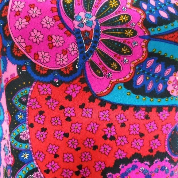 Vintage Sun Fashions Hawaii Floral Maxi Dress 12 Shift Flutter Sleeves Pink - Picture 3 of 5